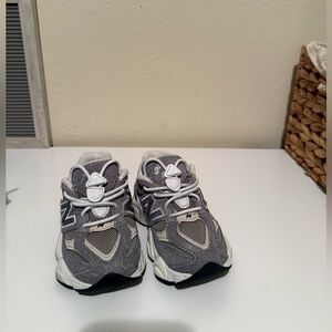 New Balance Kids Gray and White Sneakers